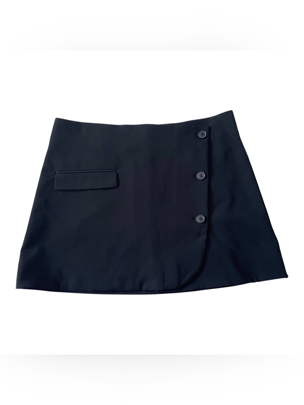 Junior Girls A New Day Black Button-Front Wrap Skirt,16